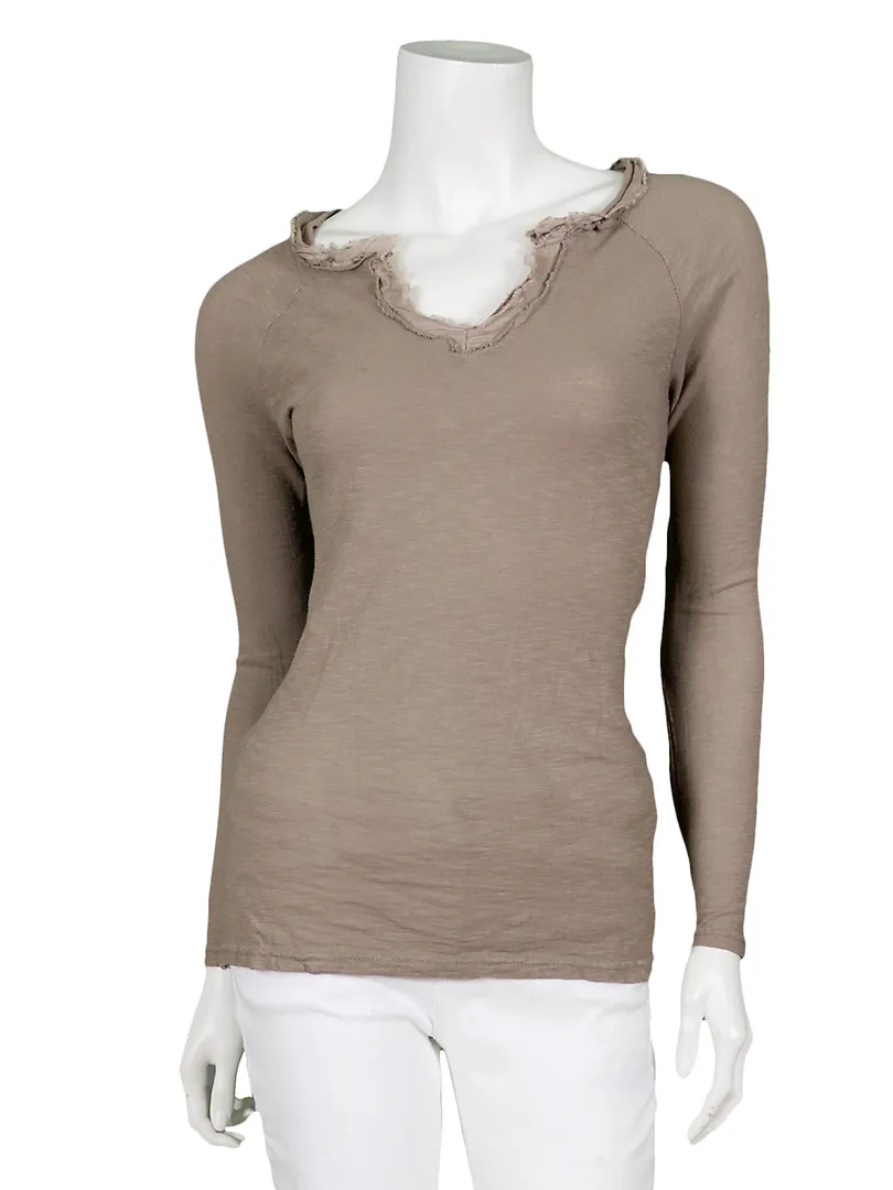Shirt langarm in  taupe von fashion made in italy (Bild 1)
