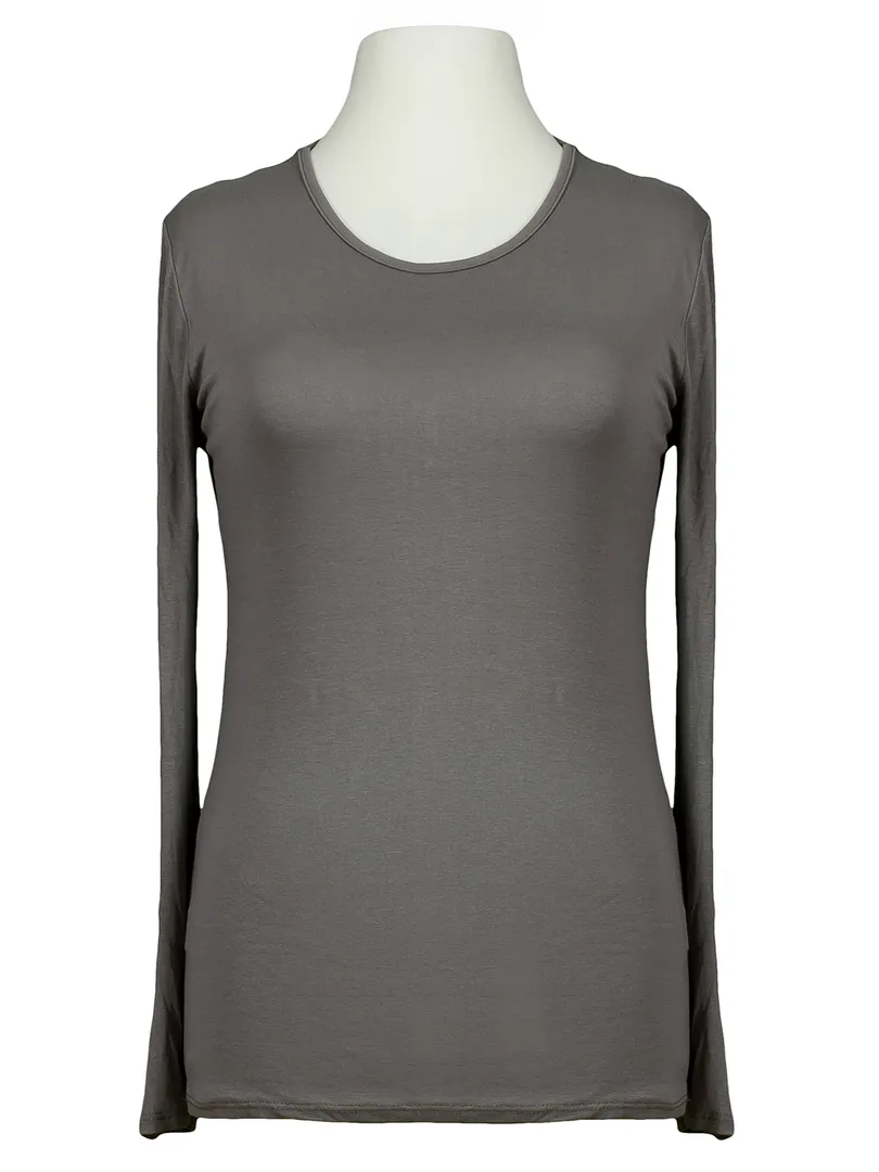 Shirt langarm in braun von Hello Moda