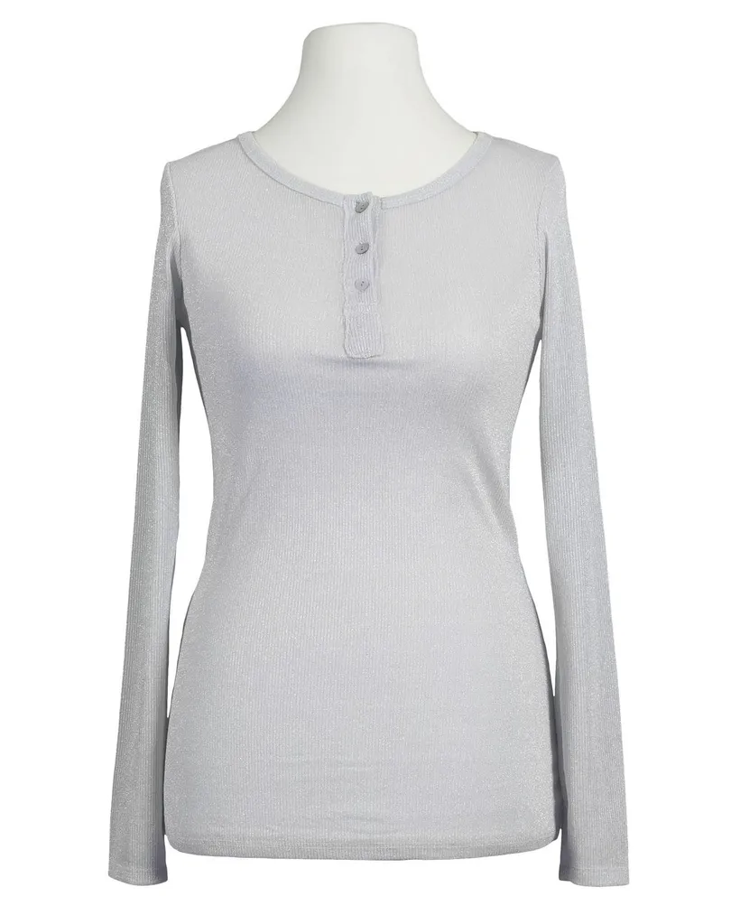 Shirt mit Glanzgarn in grau von Made in Italy
