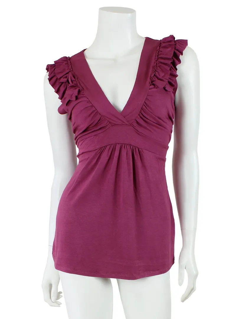 Shirt mit R�schen in  aubergine von Fashion Elle (Bild 1)