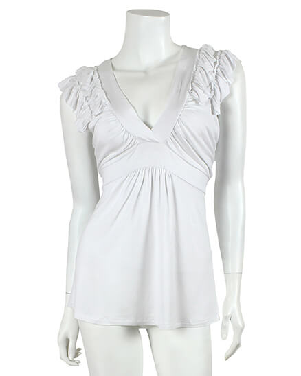 Shirt mit Rschen in  weiss von Fashion Elle (Bild 1)