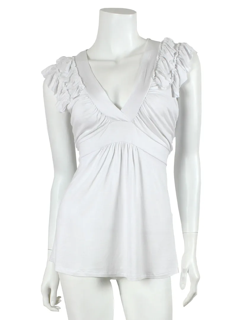 Shirt mit R�schen in  wei� von Fashion Elle (Bild 1)
