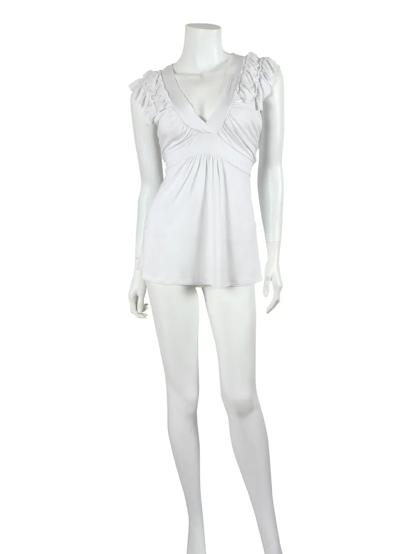 Shirt mit R�schen in  wei� von Fashion Elle (Bild 2)