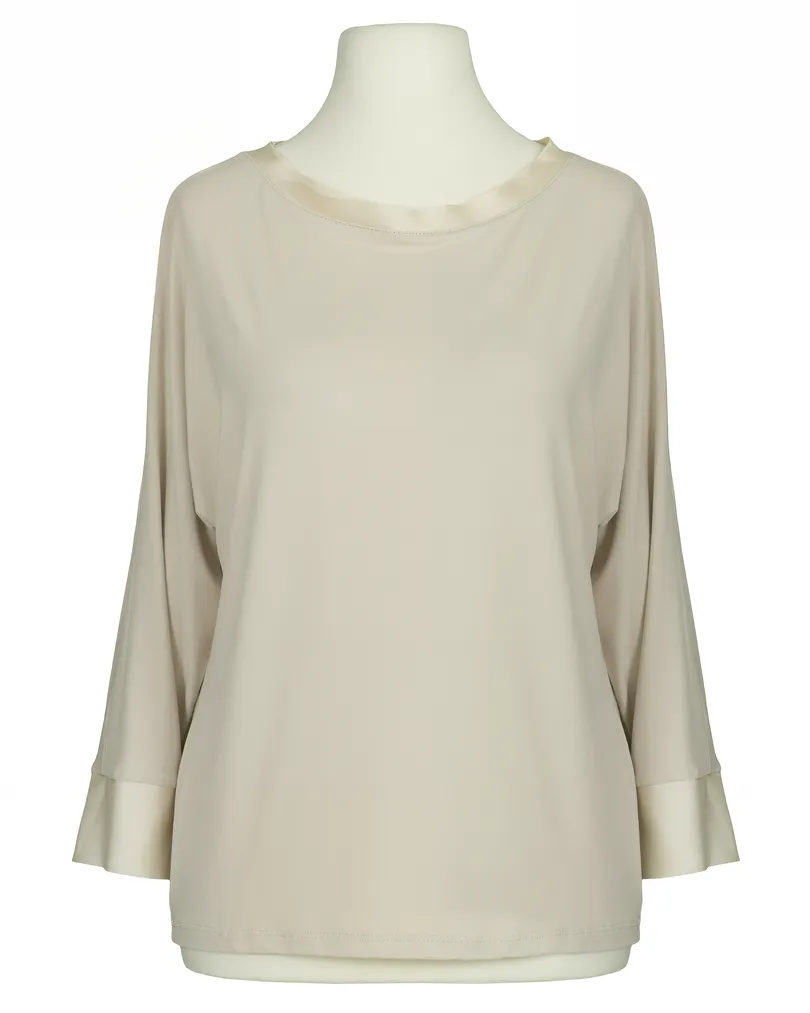 Shirt mit Satin in  beige von Italia Moda (Bild 1)