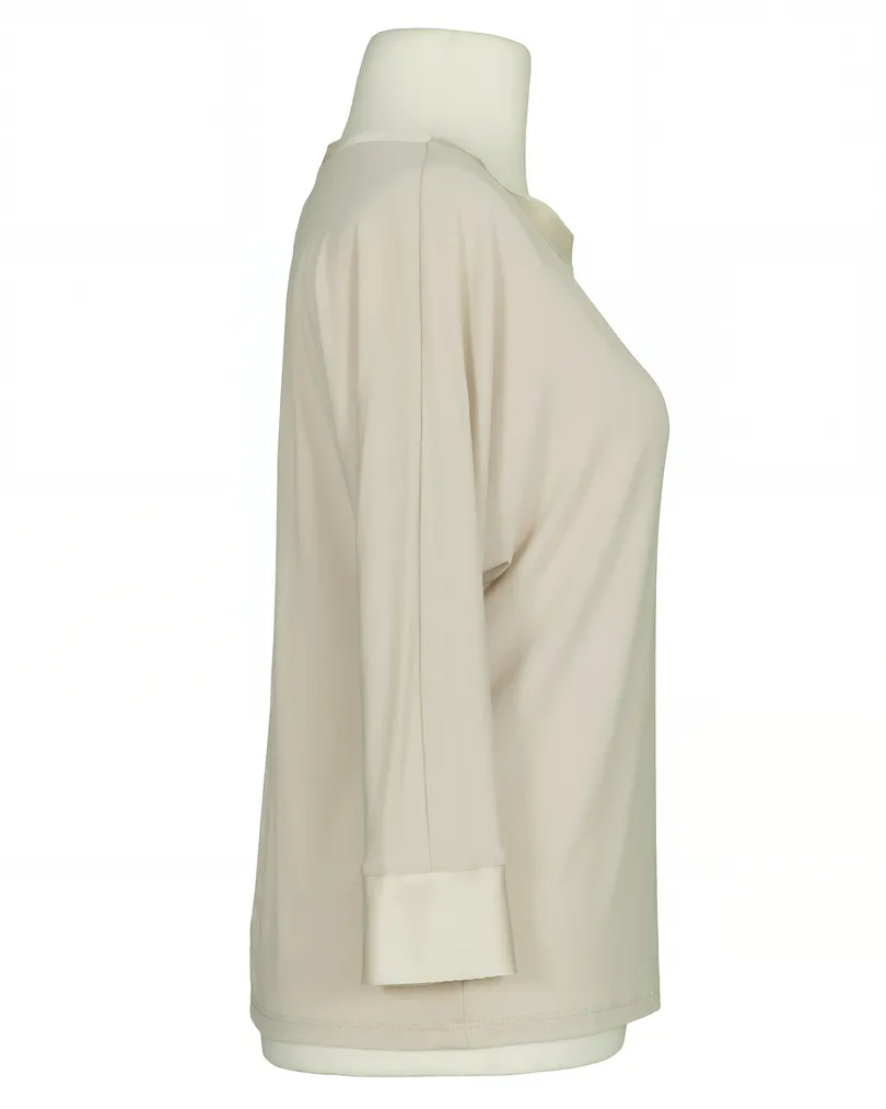 Shirt mit Satin in  beige von Italia Moda (Bild 2)