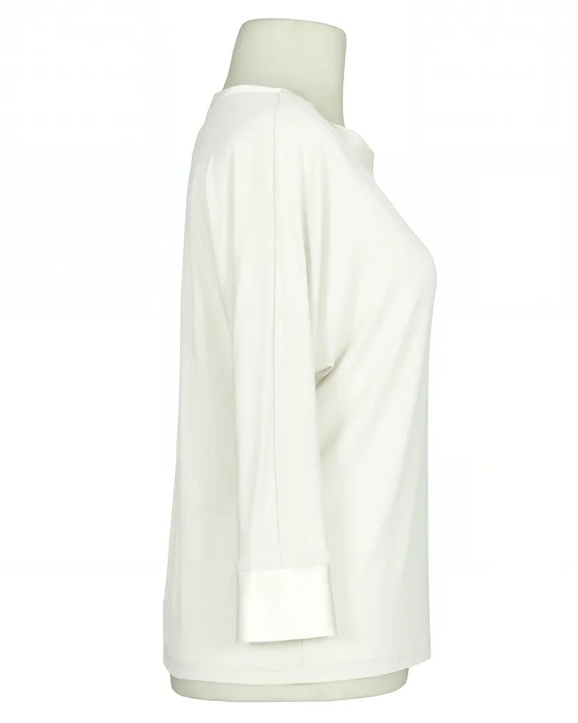 Shirt mit Satin in  ecru von Italia Moda (Bild 2)