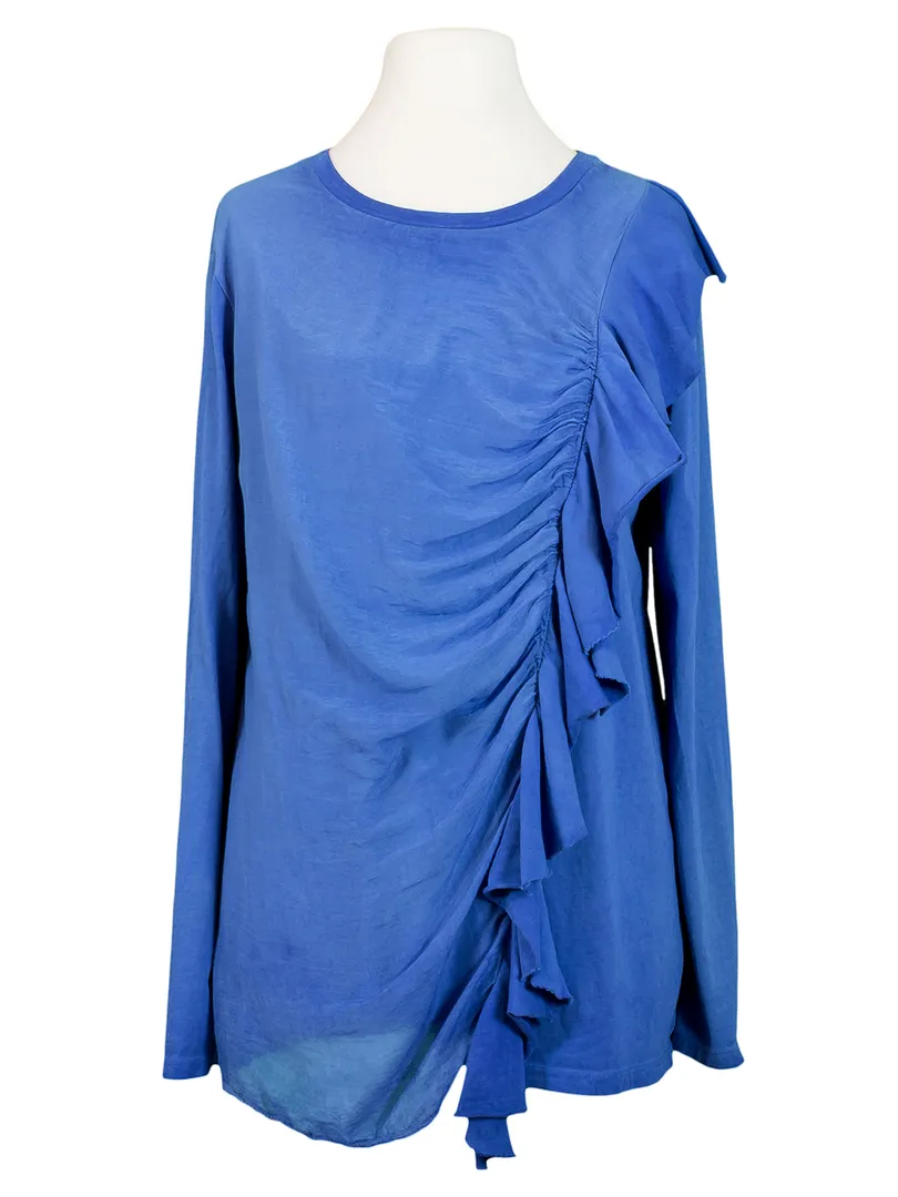 Shirt mit Seide in  royalblau von Made in Italy (Bild 1)