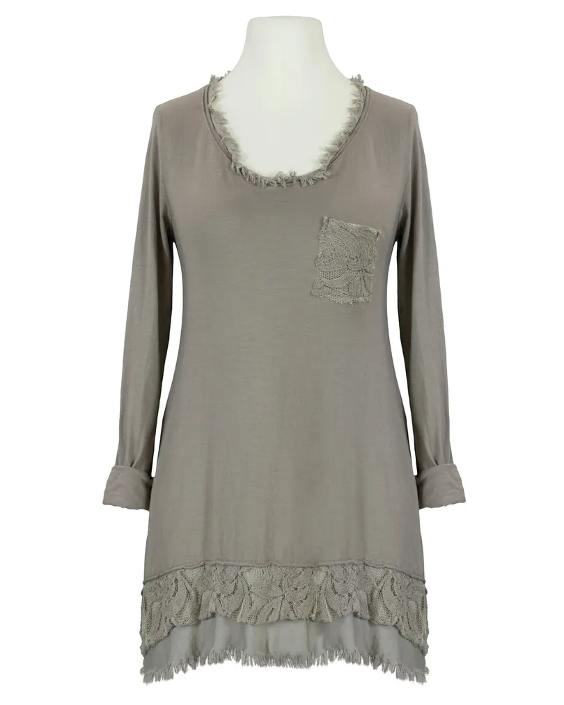 Shirt mit Spitze in  braun von Spaziodonna (Bild 1)