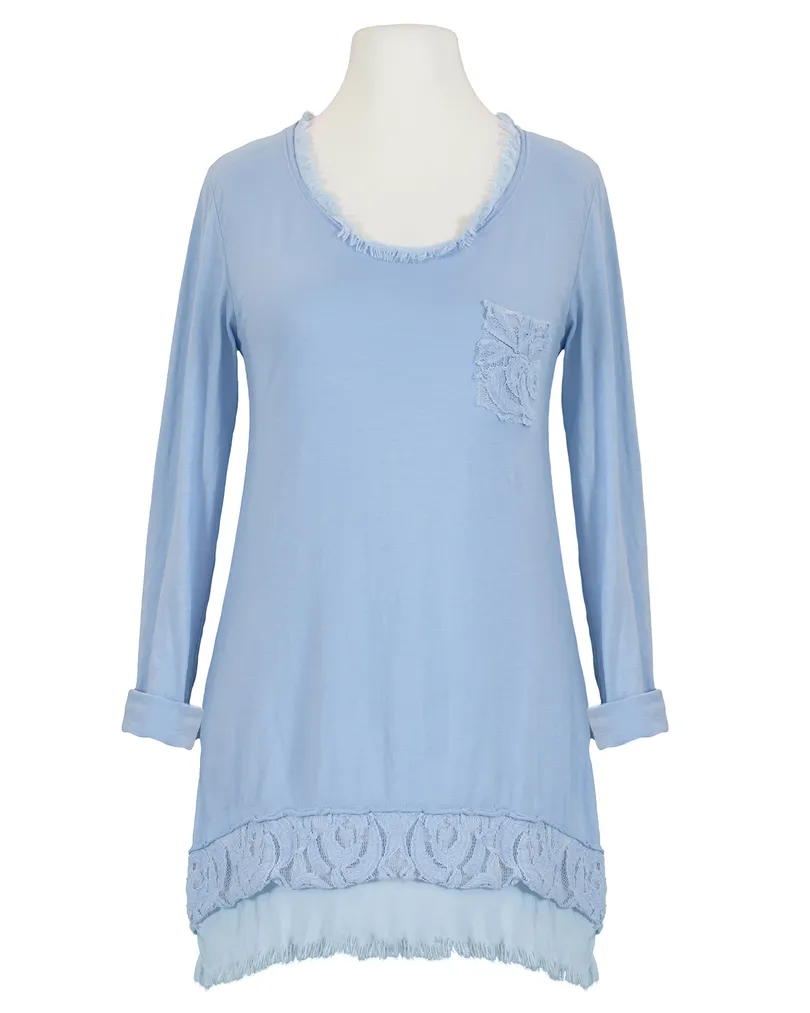 Shirt mit Spitze in  hellblau von Spaziodonna (Bild 1)