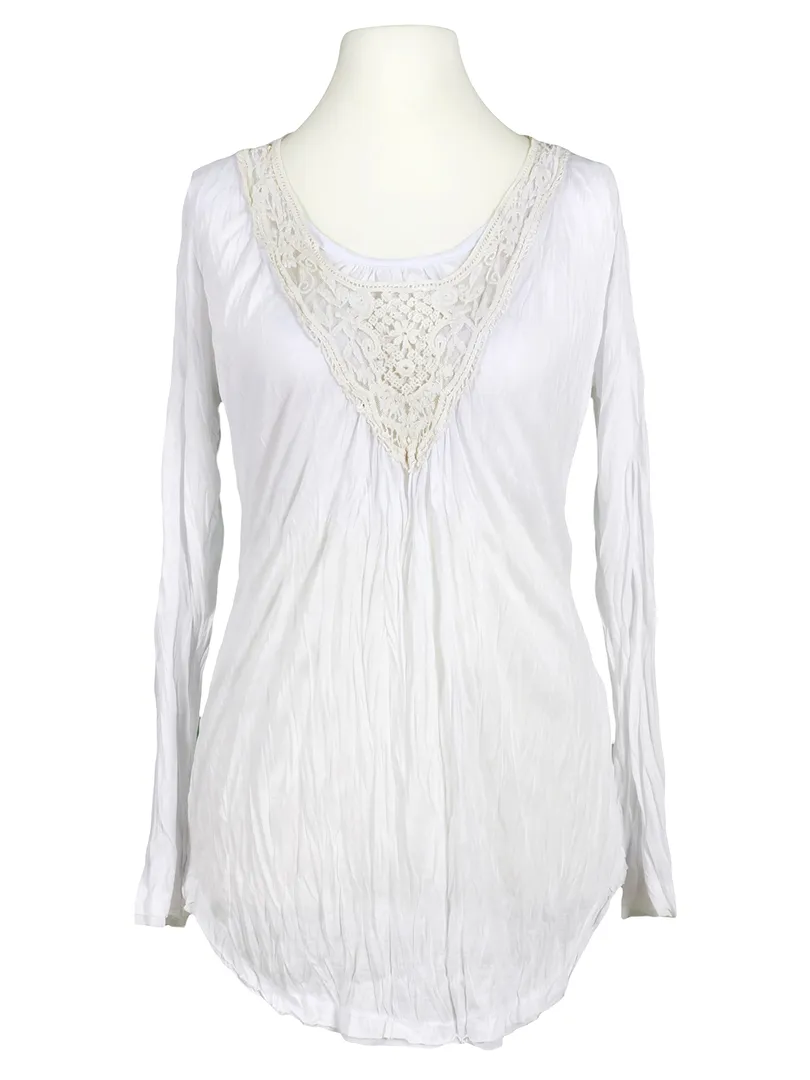 Shirt mit Spitze in wei� von porta fortuna