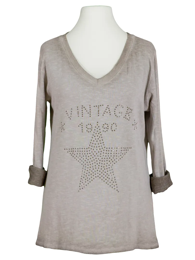 Longsleeve mit Print in taupe von Andromede Paris