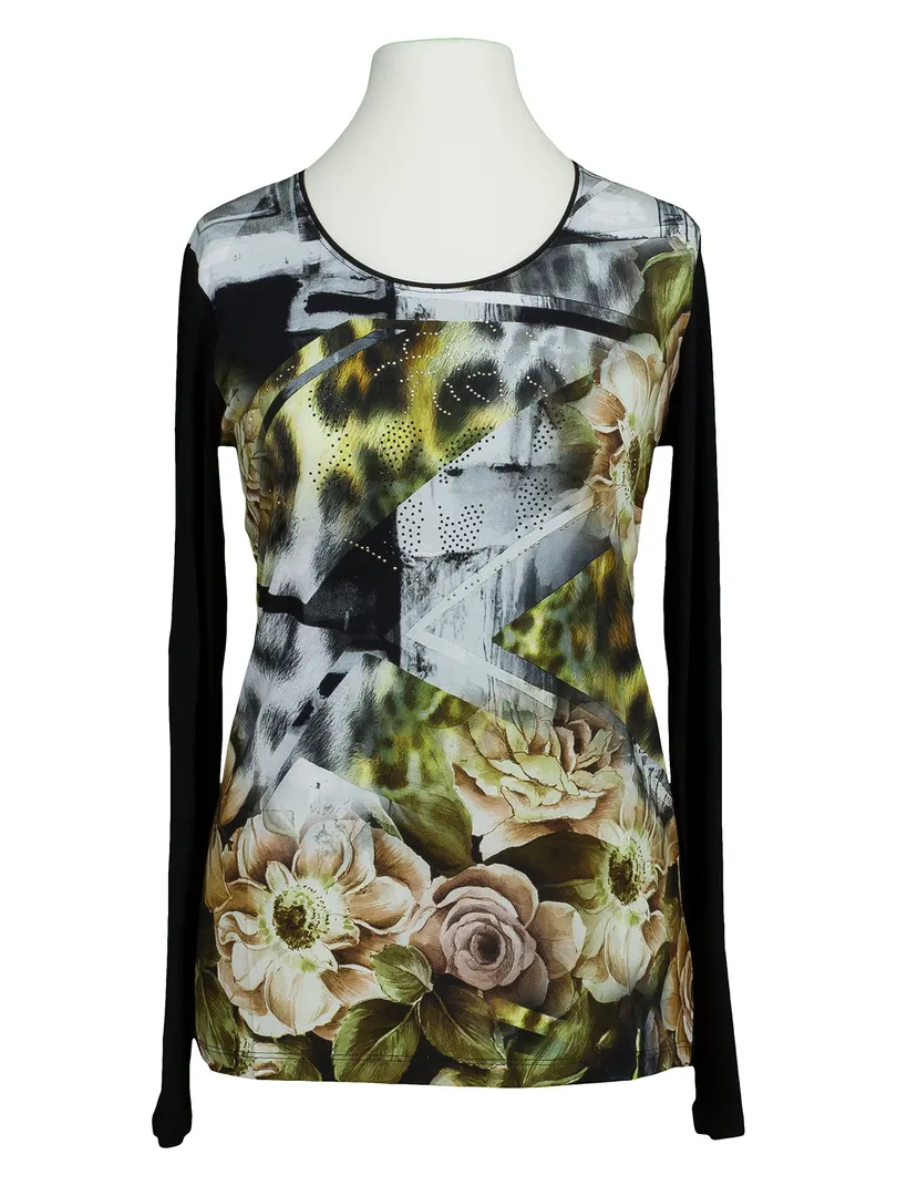 Shirt Rosenprint in  schwarz von Da Capo (Bild 1)