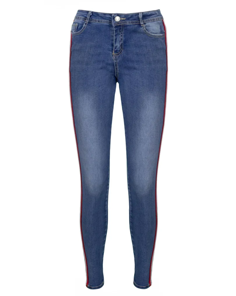 Skinny Jeans mit Streifen in  blau von Made in Italy (Bild 1)