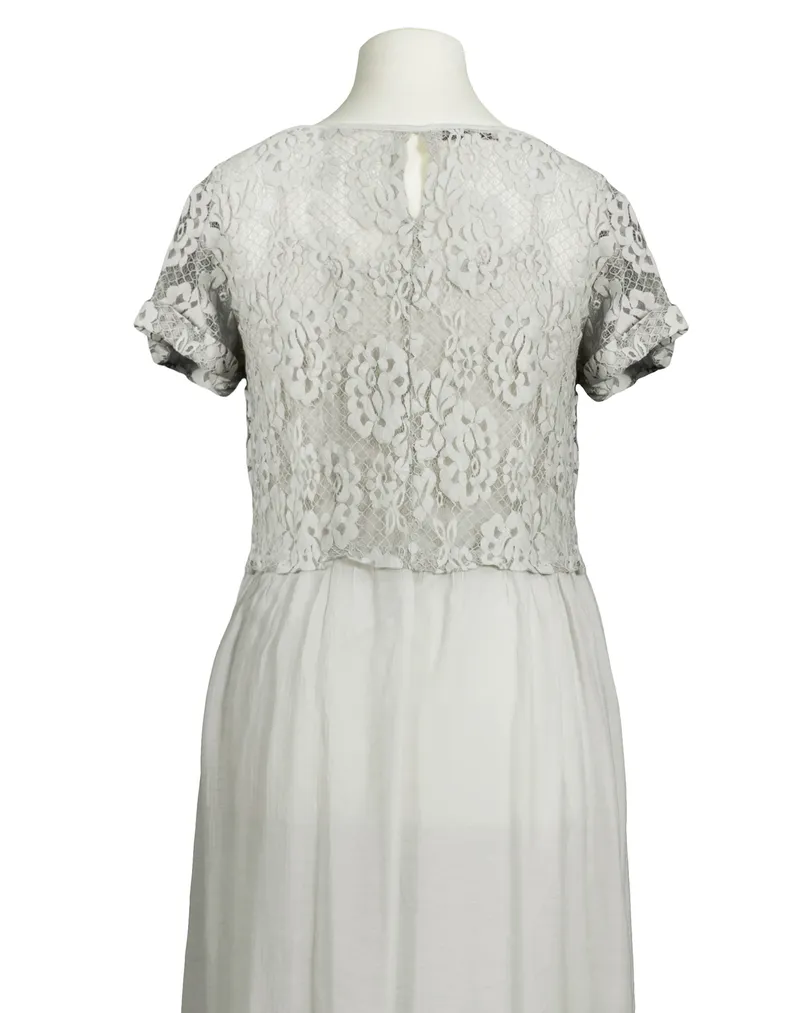 Spitzenkleid 2-tlg. mit Seide in  grau von Diana (Bild 2)