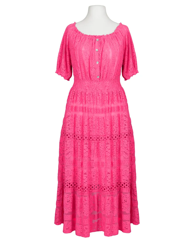 Spitzenkleid Baumwolle in  pink von H. Trend (Bild 1)