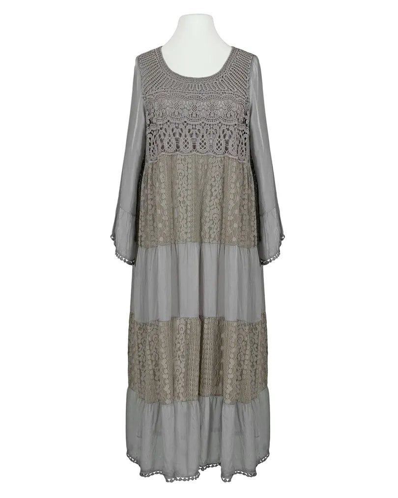 Spitzenkleid mit Seide in  braun von Spaziodonna (Bild 1)