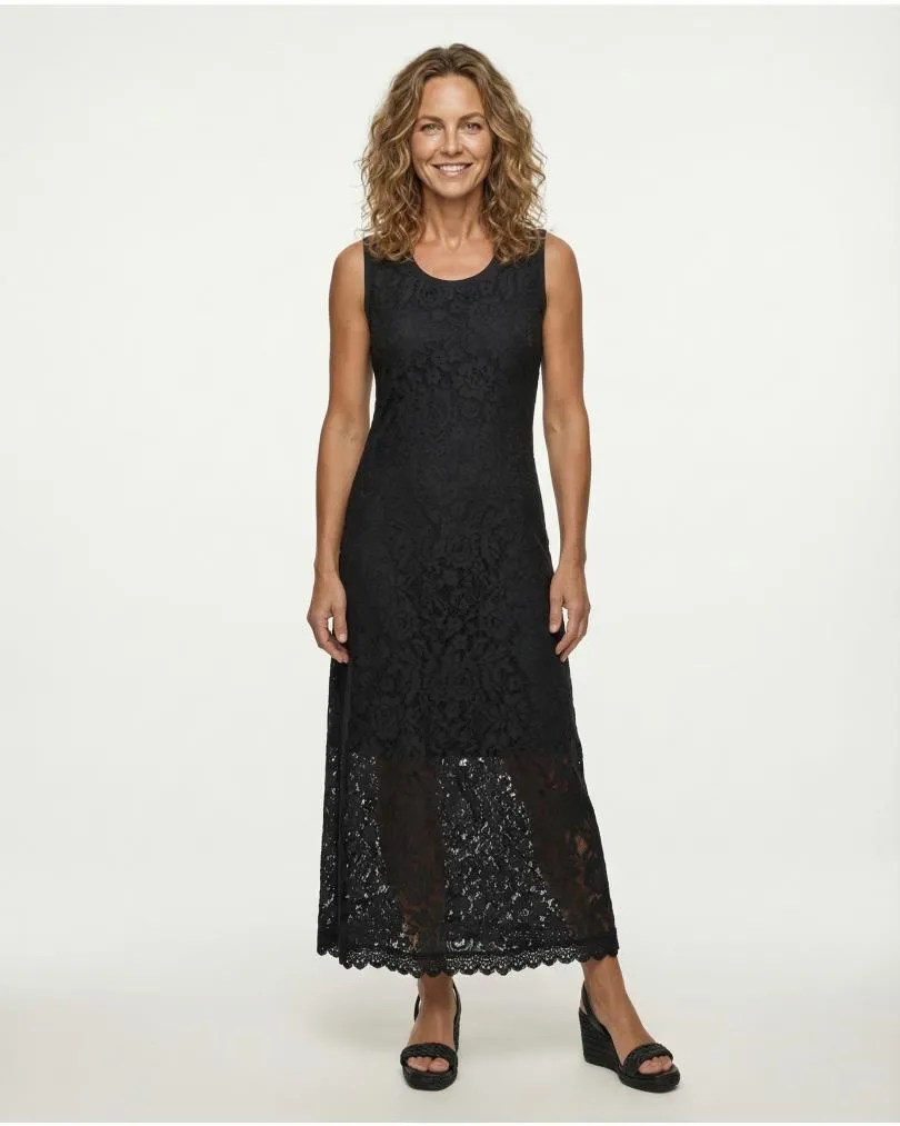Spitzenkleid mit Seide in  schwarz von Spaziodonna (Bild 2)
