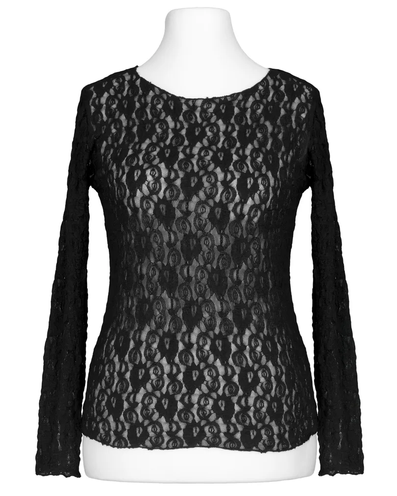 Spitzenshirt in  schwarz von Made in Italy (Bild 1)