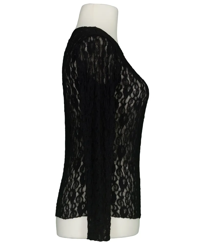 Spitzenshirt in  schwarz von Made in Italy (Bild 2)