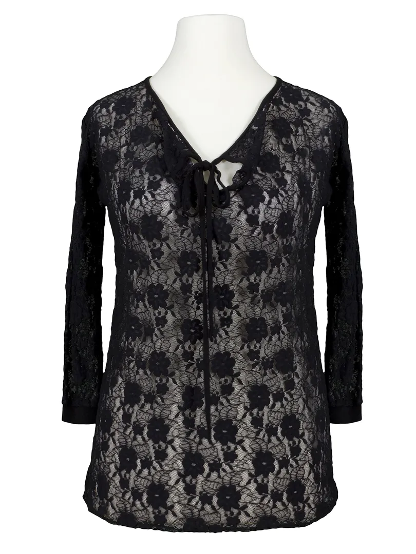 Spitzenshirt Floral in  schwarz von RESTART (Bild 1)