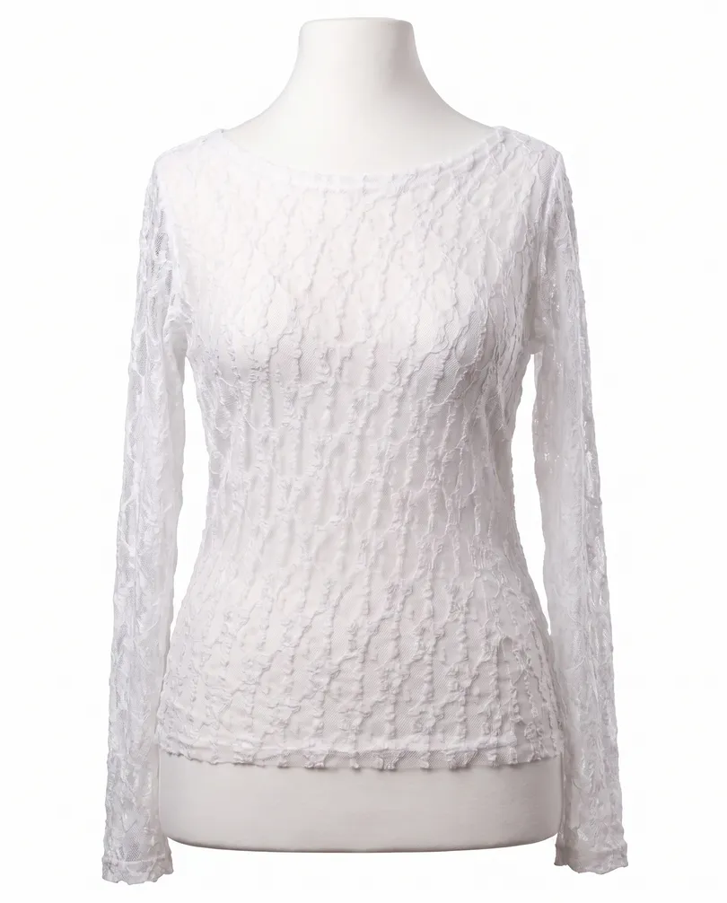 Spitzenshirt in weiss von Made in Italy