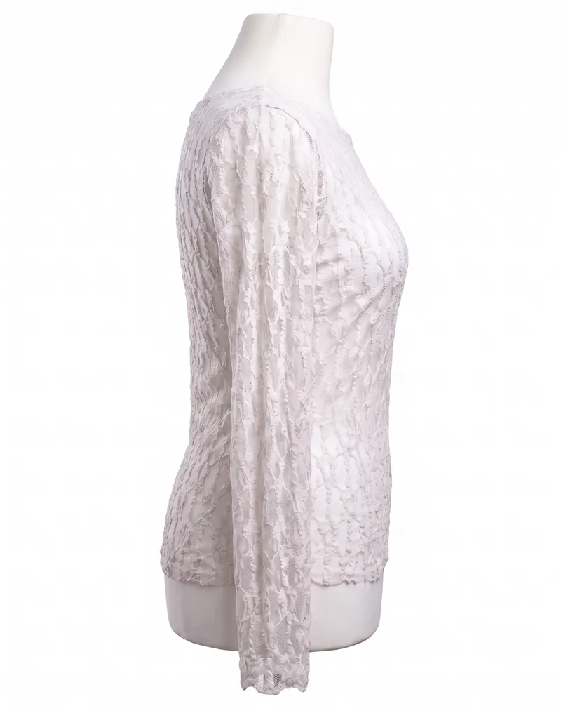 Spitzenshirt in  weiss von Made in Italy (Bild 2)
