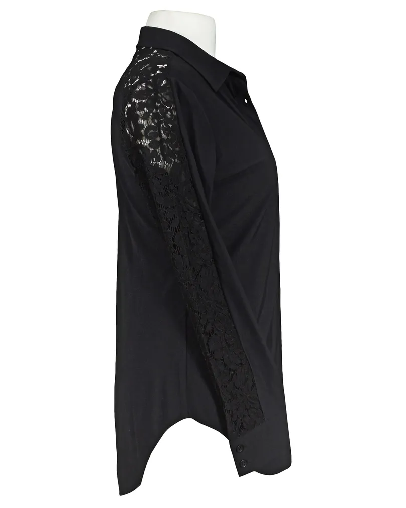 Jersey Bluse mit Spitze in  schwarz von Esvivid (Bild 3)