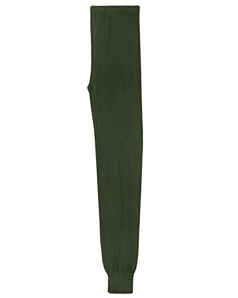 Strick Leggings mit Cashmere in khaki von Made in Italy