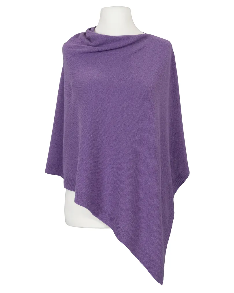 Strick Poncho mit Cashmere in  lila von Made in Italy (Bild 1)