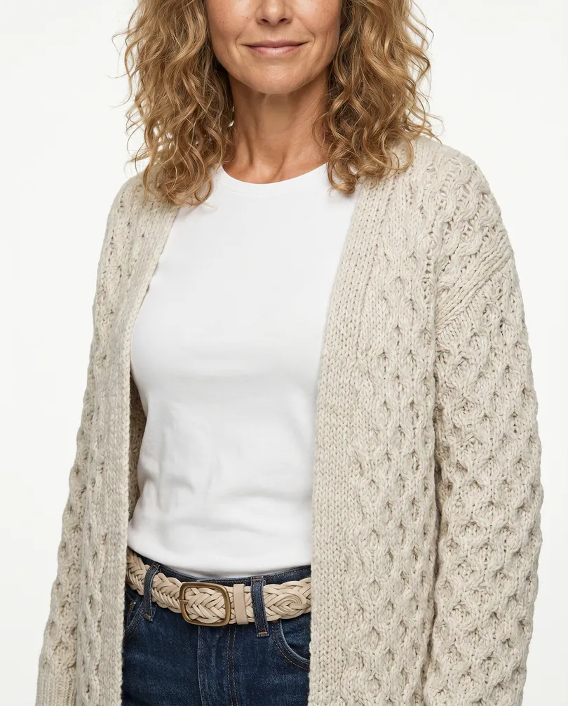 Strickh�lle Ajourstrick in  beige von Made in Italy (Bild 4)