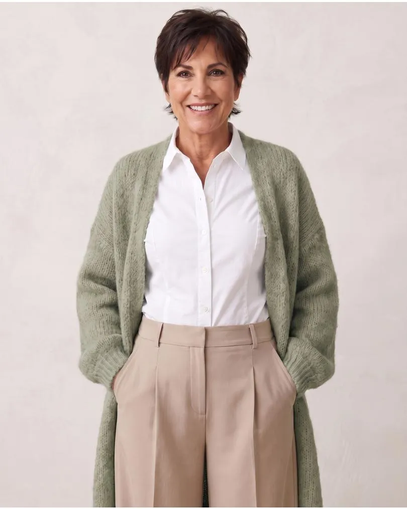 Strickh�lle Grobstrick in  khaki von Moda Italia (Bild 6)