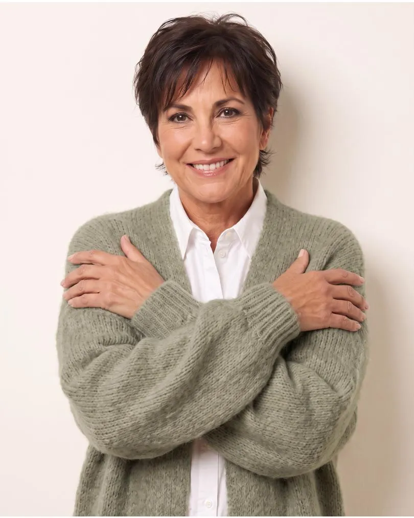 Strickh�lle Grobstrick in  khaki von Moda Italia (Bild 7)