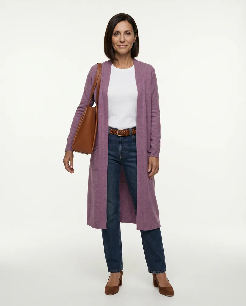 Strickh�lle lang in  lavendel von Spaziodonna (Bild 3)