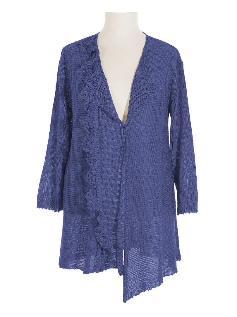 Strickjacke mit Volant in  blau von Amandine (Bild 1)