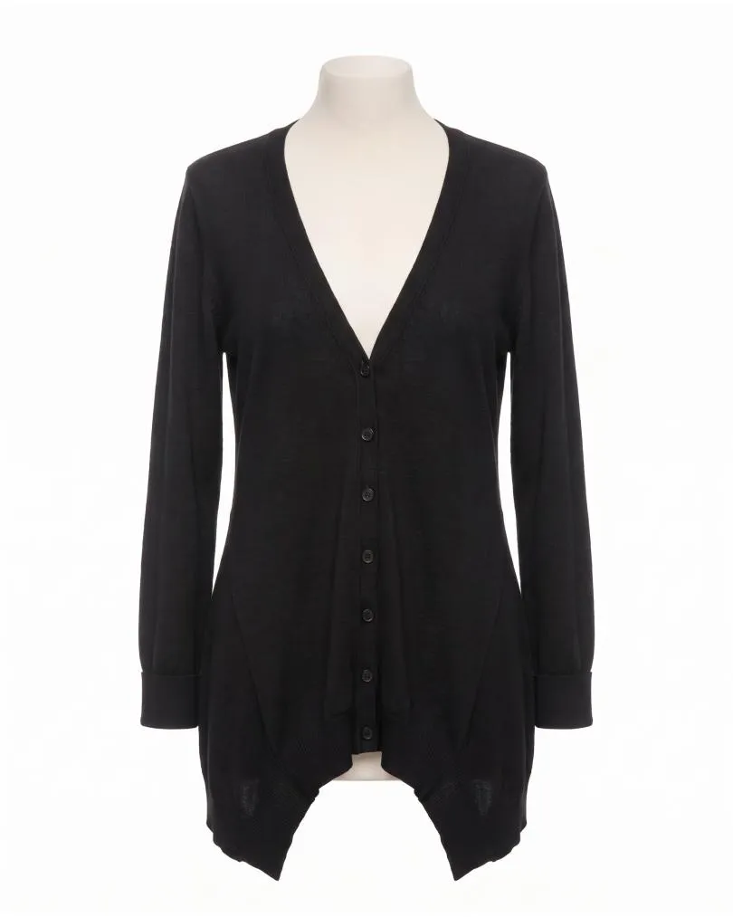 Strickjacke mit Baumwolle in  schwarz von Shulamite made in Italy (Bild 1)