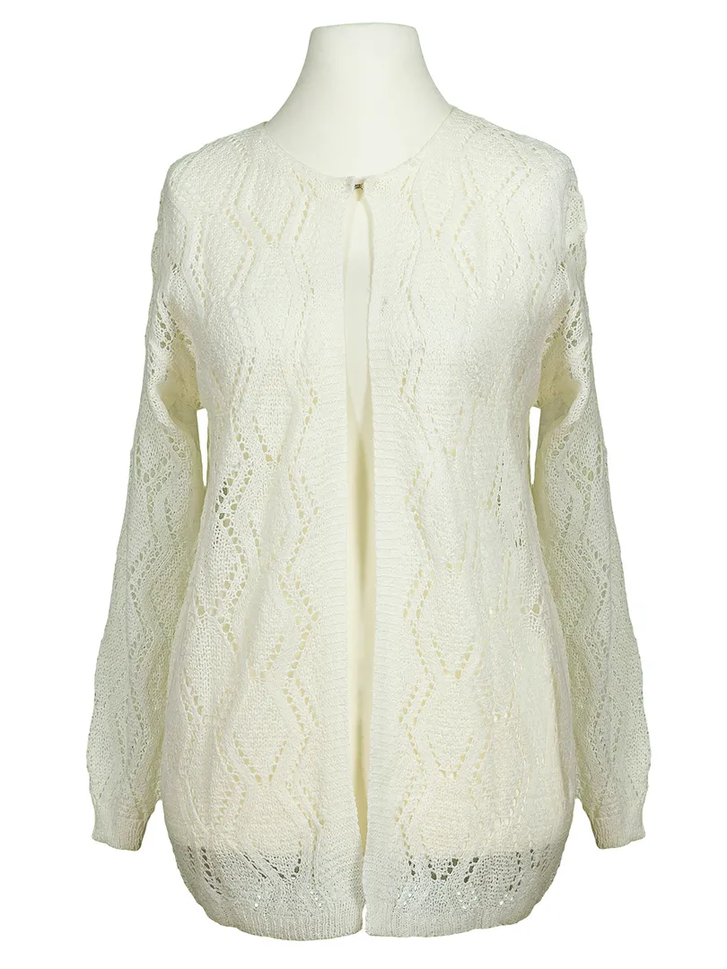 Strickjacke Ajourmuster in ecru von LAETITIA MEM