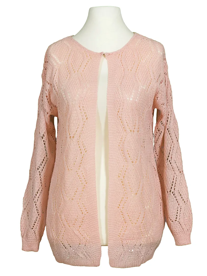 Strickjacke Ajourmuster in rosa von LAETITIA MEM