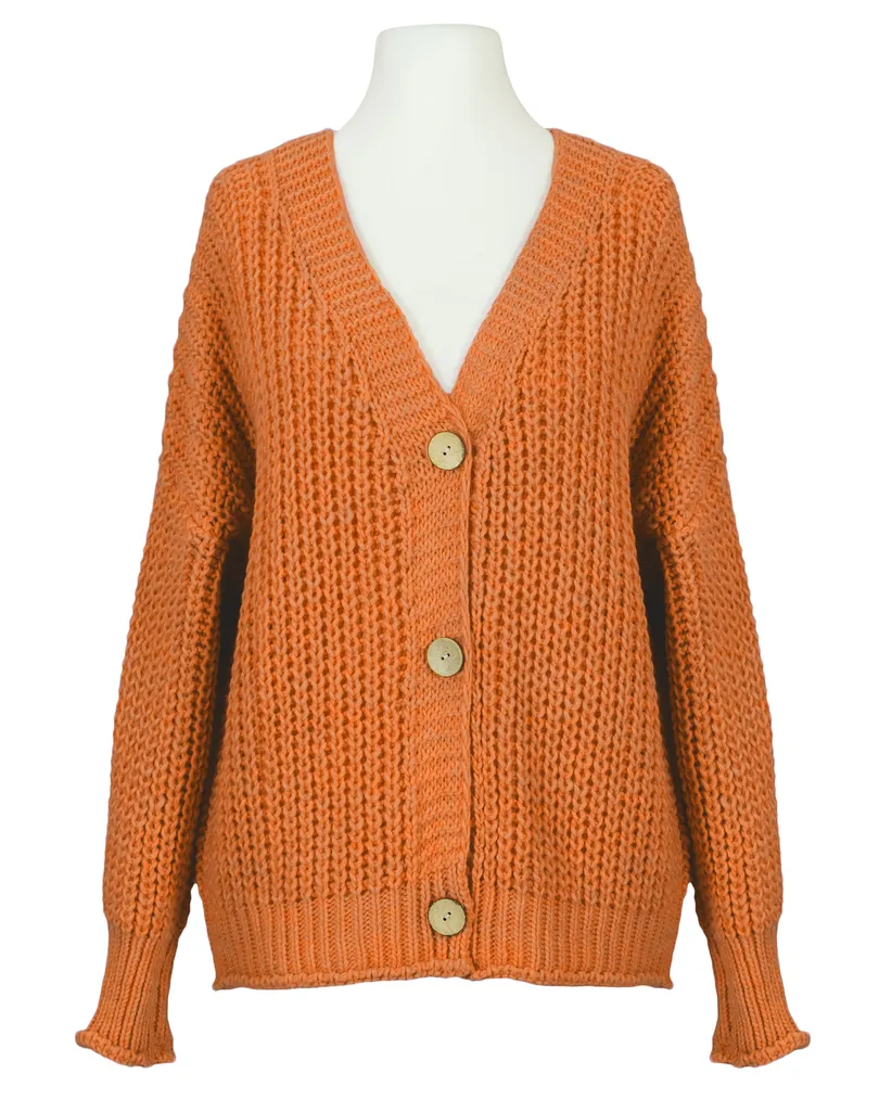 Strickjacke Grobstrick in  orange von Made in Italy (Bild 1)