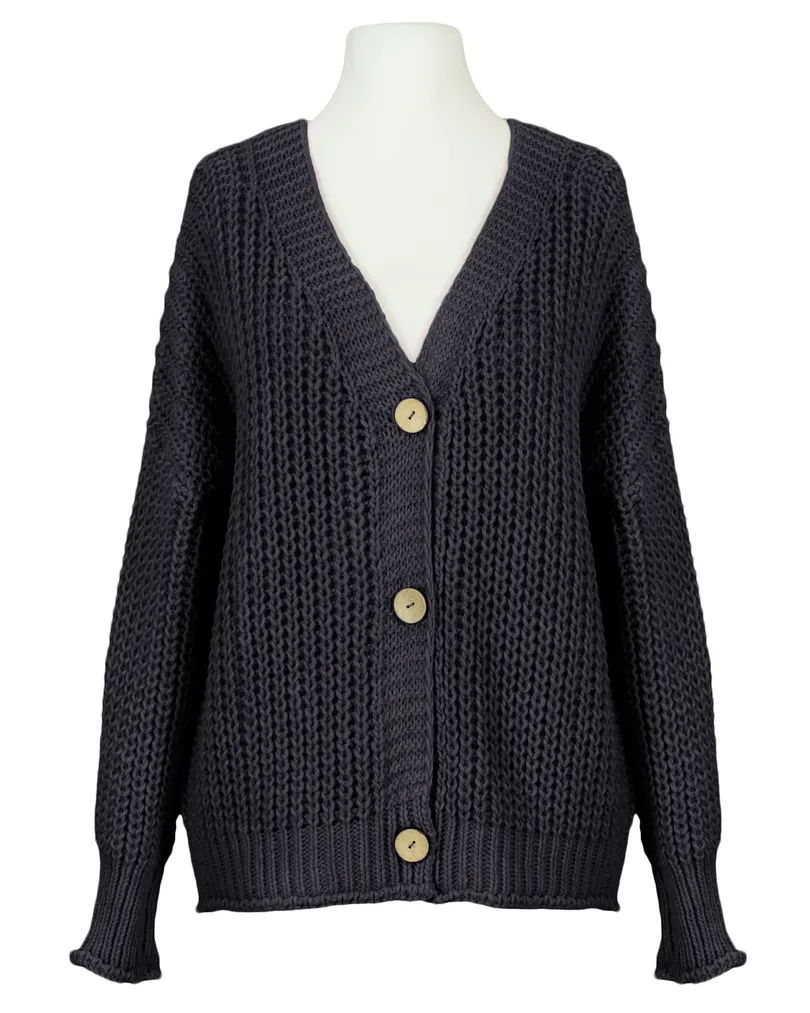 Strickjacke Grobstrick in  schwarz von Made in Italy (Bild 1)