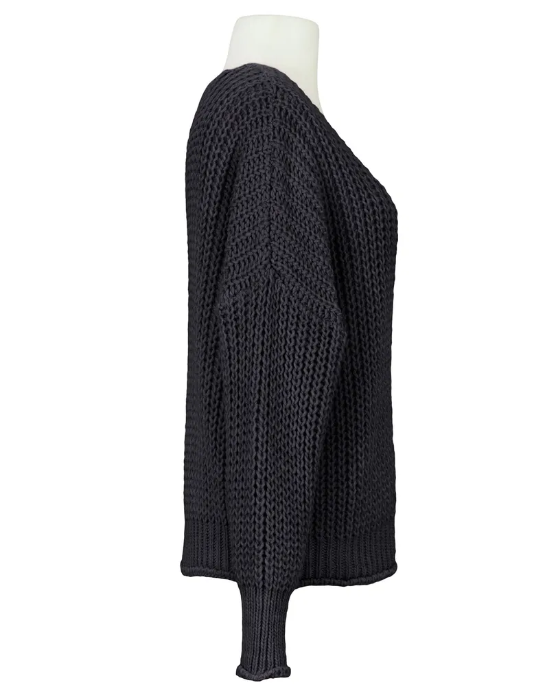 Strickjacke Grobstrick in  schwarz von Made in Italy (Bild 2)