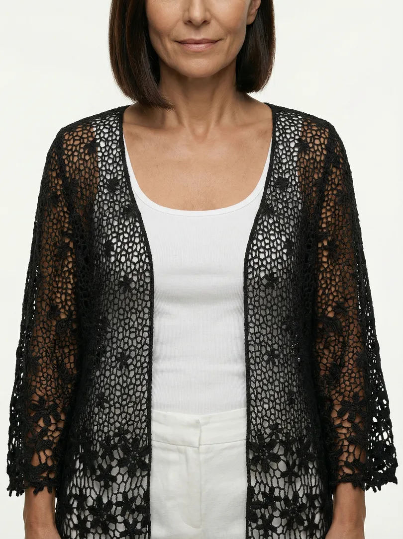 Strickjacke Makramee in  schwarz von RESTART (Bild 3)