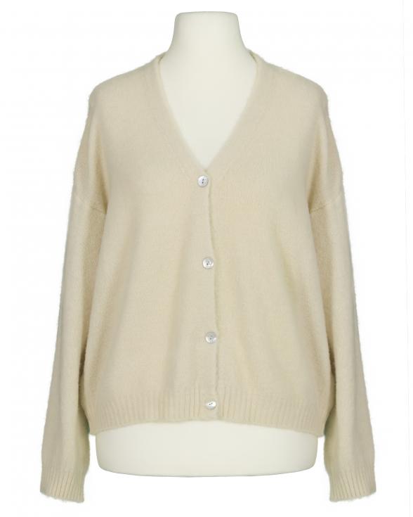 Strickjacke mit Alpaka in beige von Made in Italy