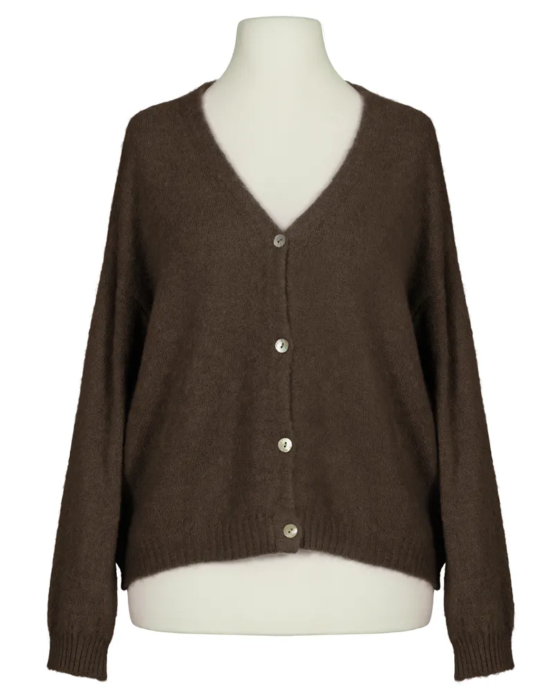 Strickjacke mit Alpaka in  braun von Made in Italy (Bild 1)