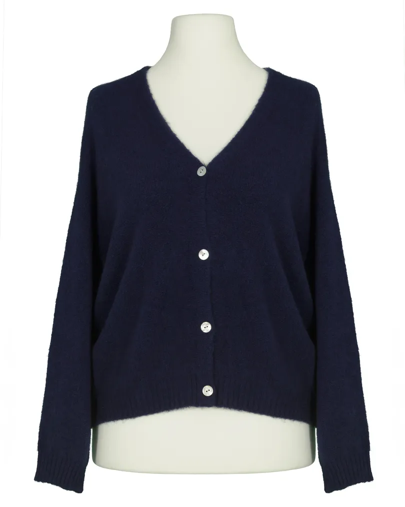 Strickjacke mit Alpaka in  dunkelblau von Made in Italy (Bild 1)