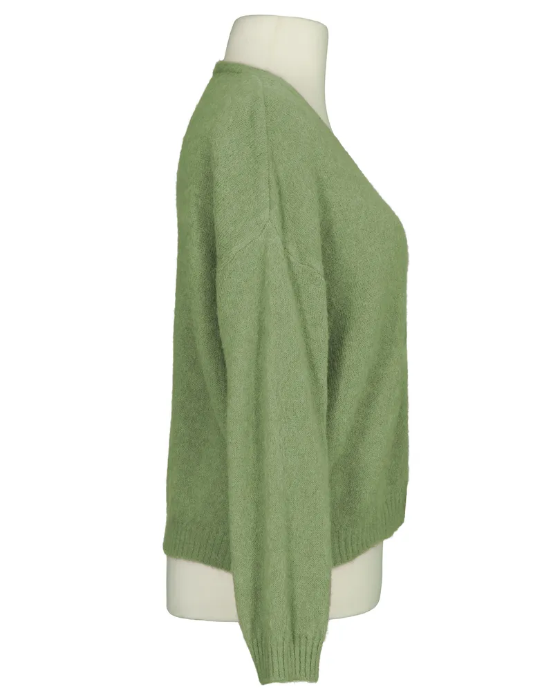 Strickjacke mit Alpaka in  khaki von Made in Italy (Bild 2)