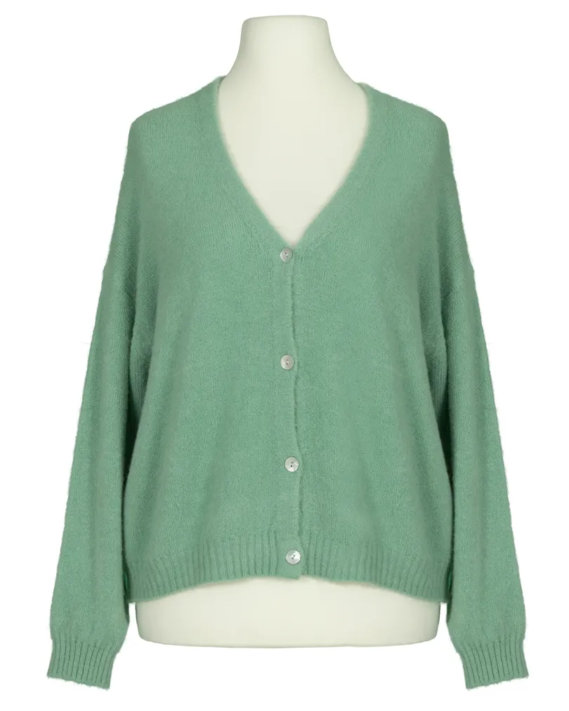 Strickjacke mit Alpaka in  lindgr�n von Made in Italy (Bild 1)