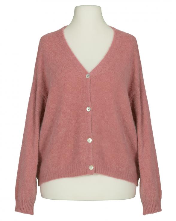 Strickjacke mit Alpaka in rosenholz von Made in Italy
