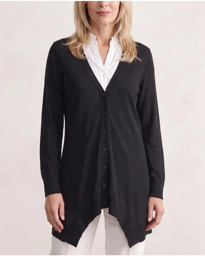 Strickjacke mit Baumwolle in  schwarz von Shulamite made in Italy (Bild 5)