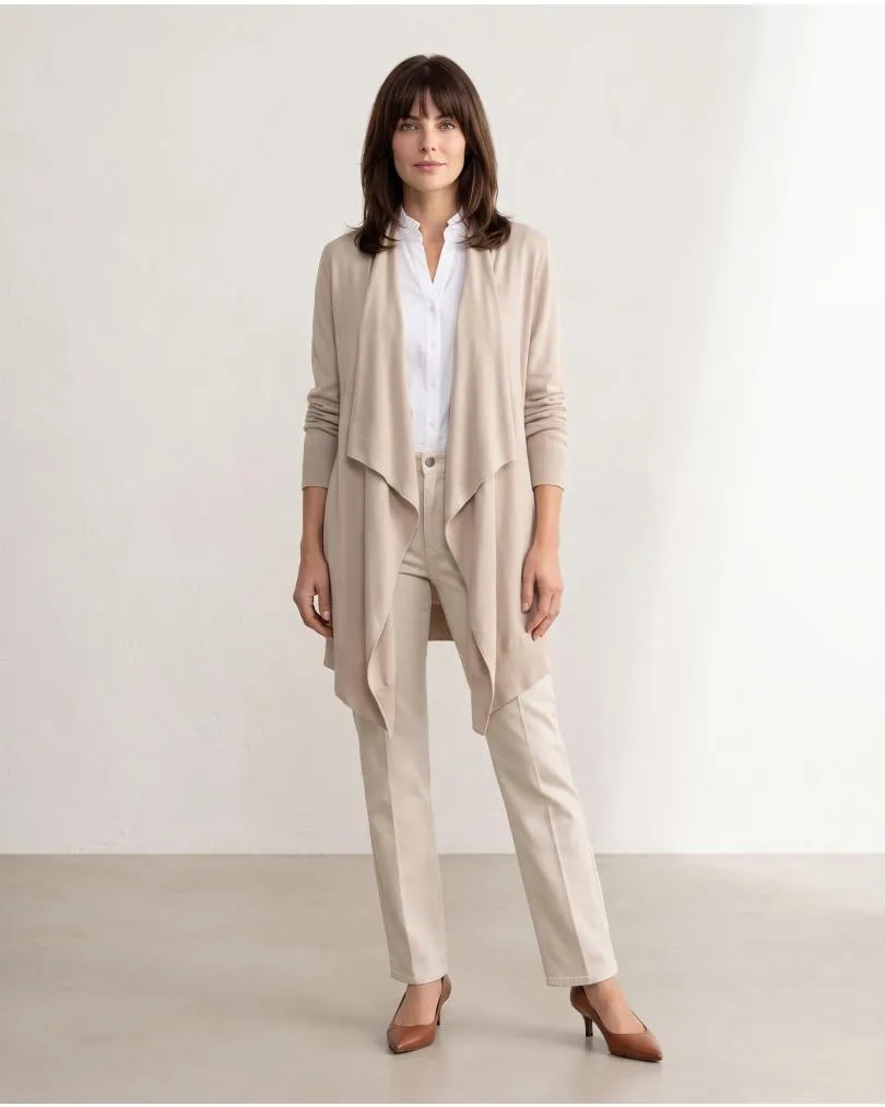 Strickjacke mit Cashmere in  beige von Pronto Moda (Bild 3)