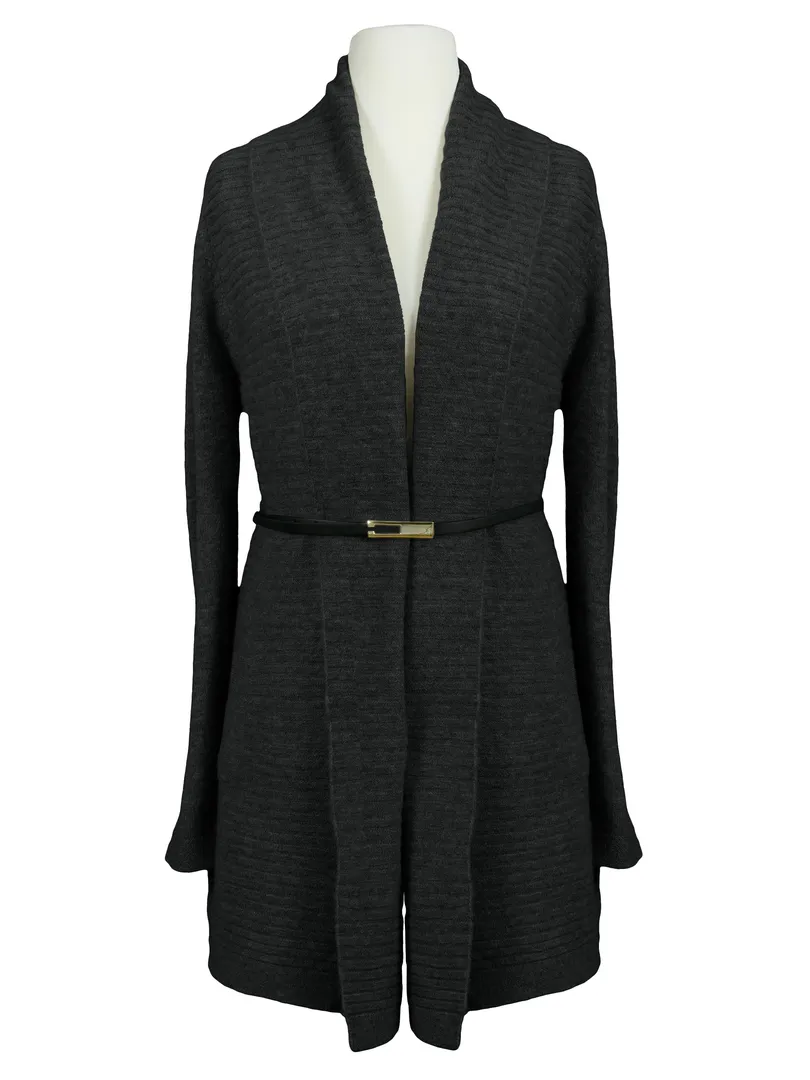 Strickjacke mit G�rtel in  anthrazit von Louise Orop (Bild 1)
